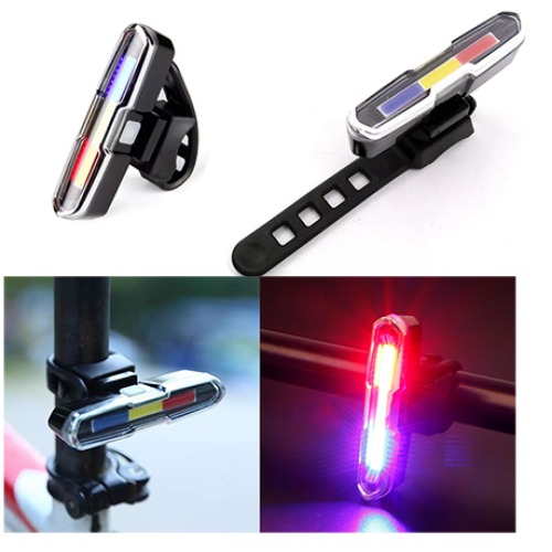 다양한불빛 LED COB 칩 충전식 자전거 라이트 전조등 후미등 DT008